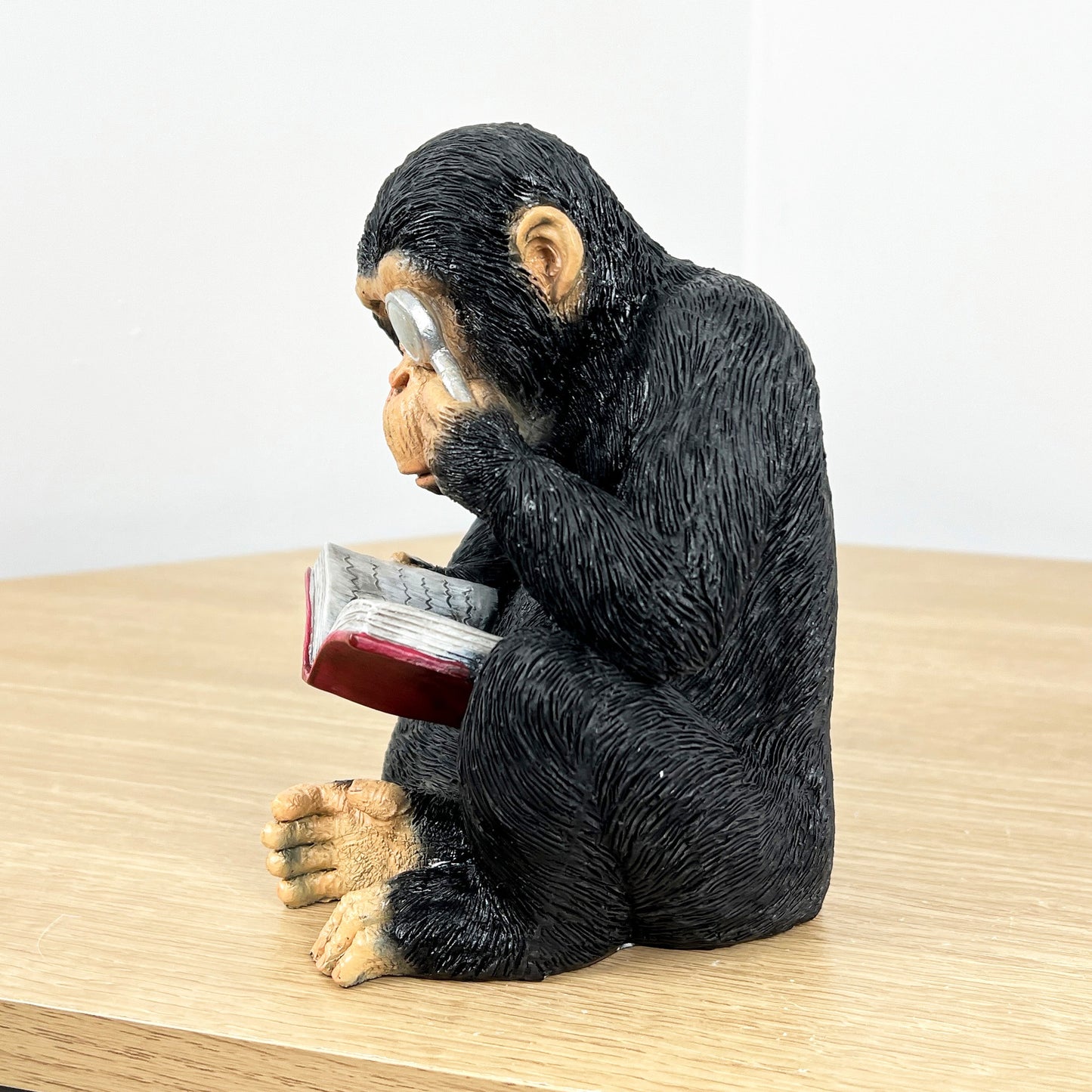 16cm Reading Monkey Ornament - Resin