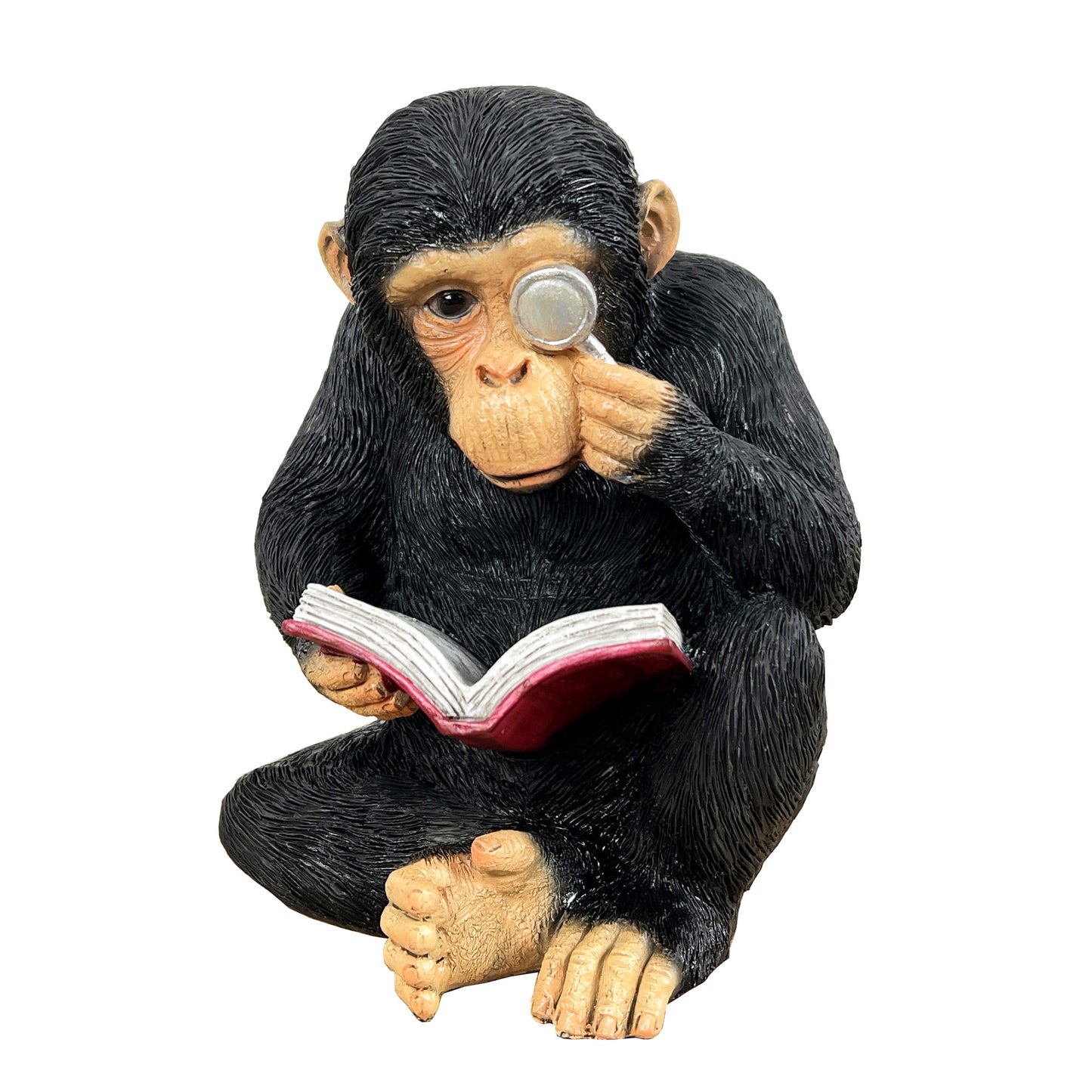 16cm Reading Monkey Ornament - Resin