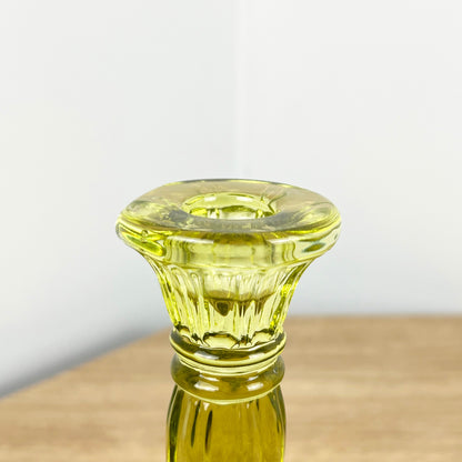 20cm Coloured Glass Candlestick Tapered Candle Holder – Bright Lime Green