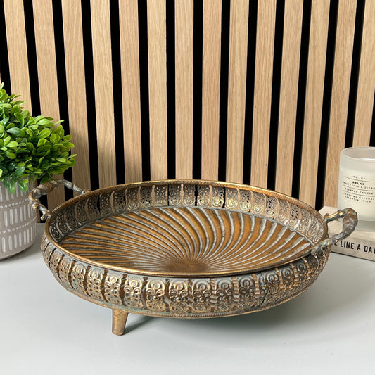 32cm Vintage Style Decorative Bowl - Metal