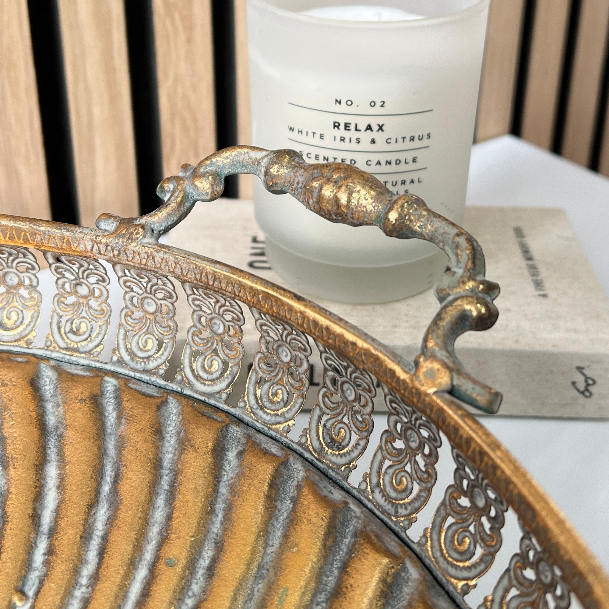32cm Vintage Style Decorative Bowl - Metal