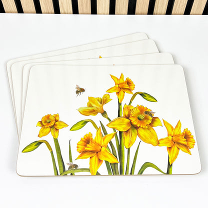 Set of 4 Placemats and Coasters - Daffodils