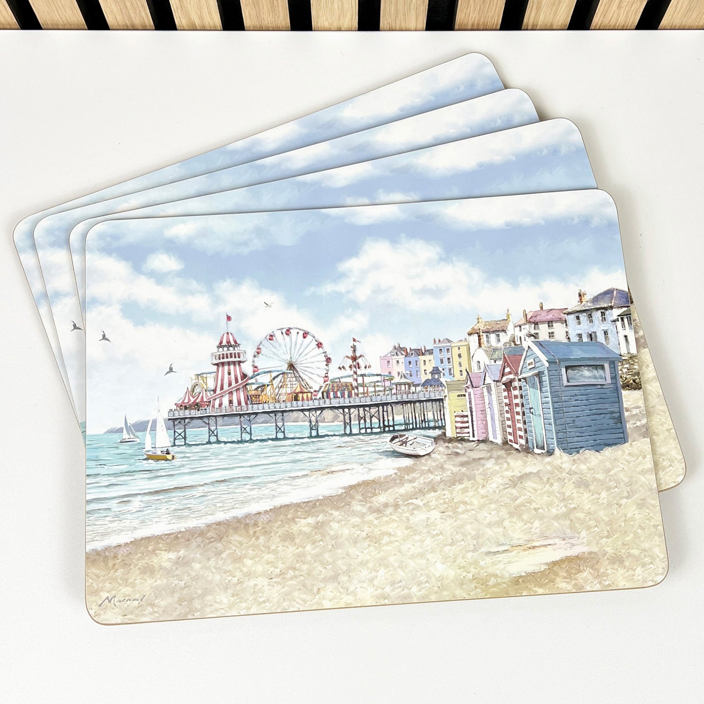 Set of 4 Placemats and Coasters - Beach Huts