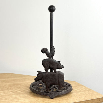 Farm Animals Kitchen Towel Holder - Cast Iron