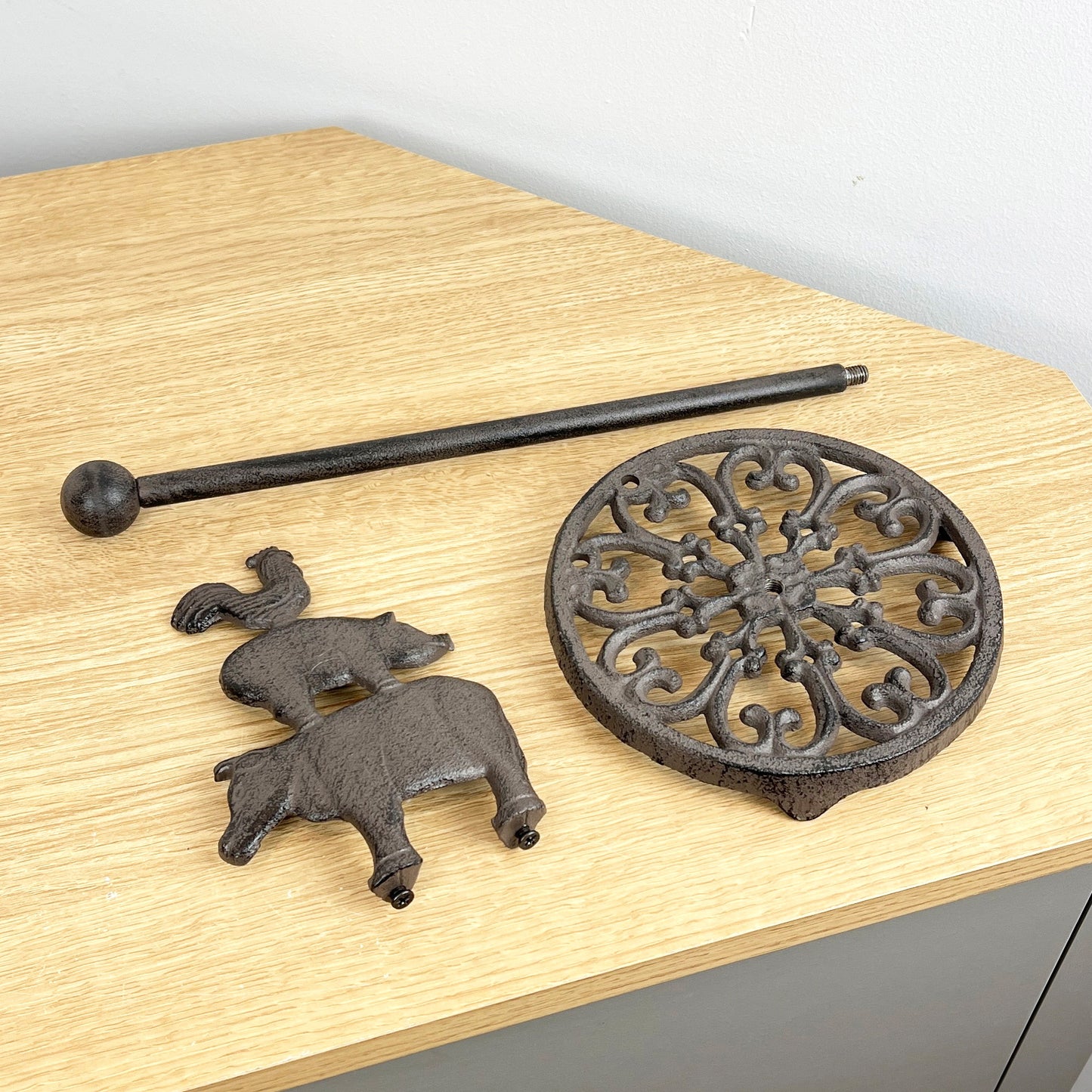 Farm Animals Kitchen Towel Holder - Cast Iron