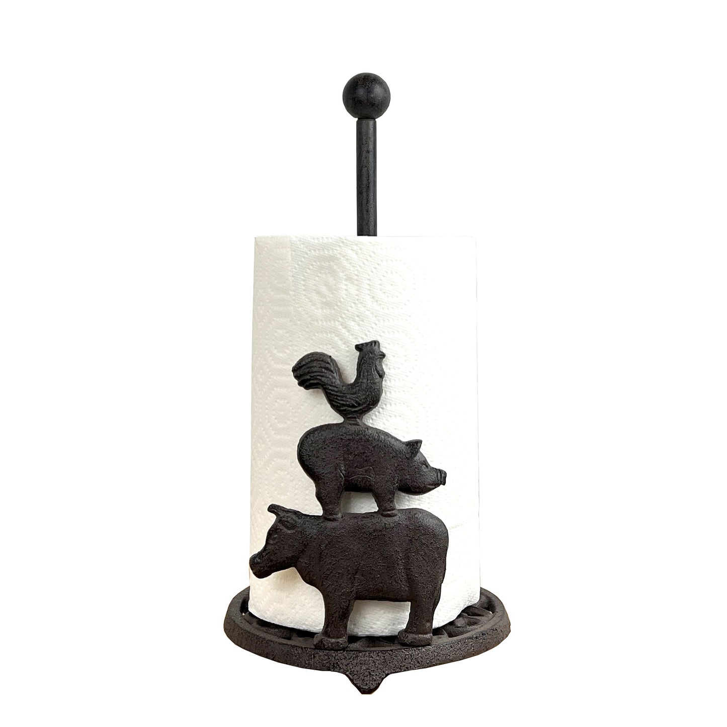 Farm Animals Kitchen Towel Holder - Cast Iron