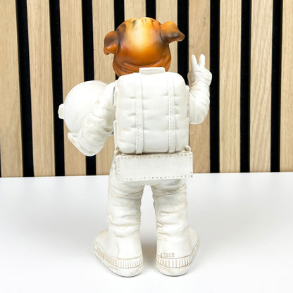 20.5cm Peace Sign Astronaut English Bulldog Ornament – Resin