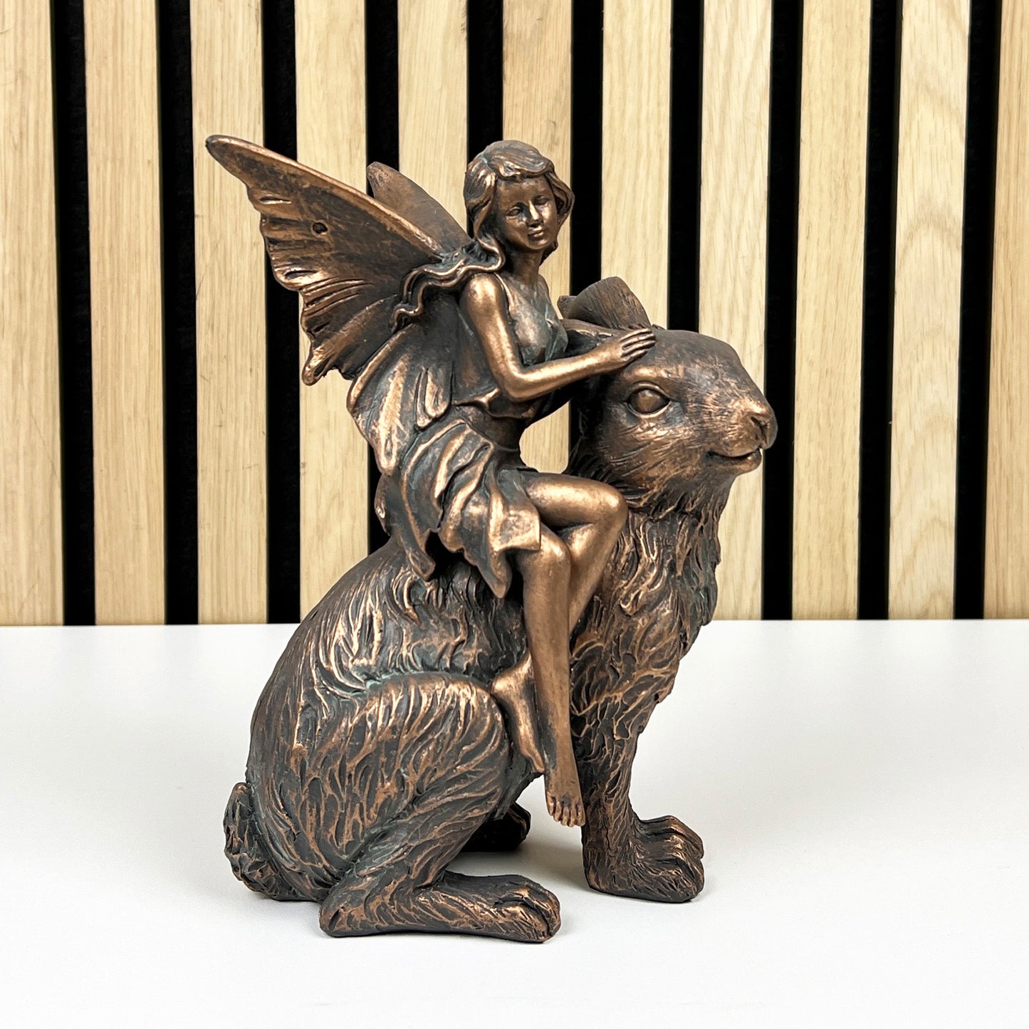 19.5cm Fairy Sitting on Rabbit Ornament - Resin