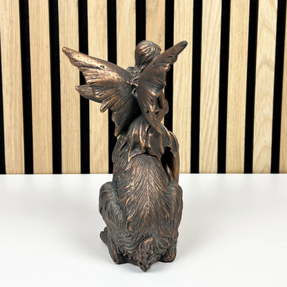 19.5cm Fairy Sitting on Rabbit Ornament - Resin