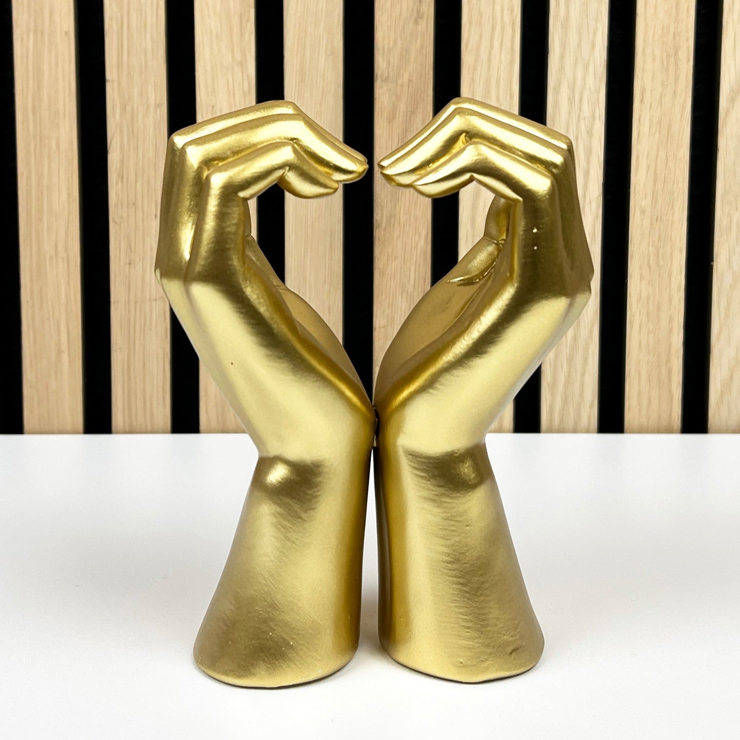 16cm Tall Gold Heart Hands Ornament - Resin