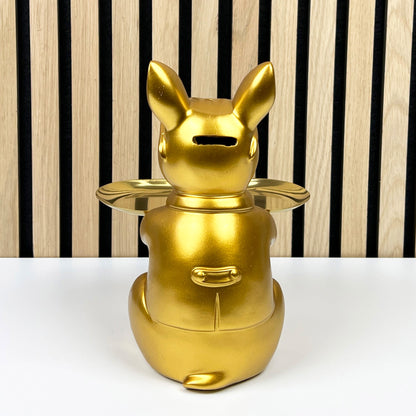 22cm French Bulldog Ornament with Trinket Dish - Gold