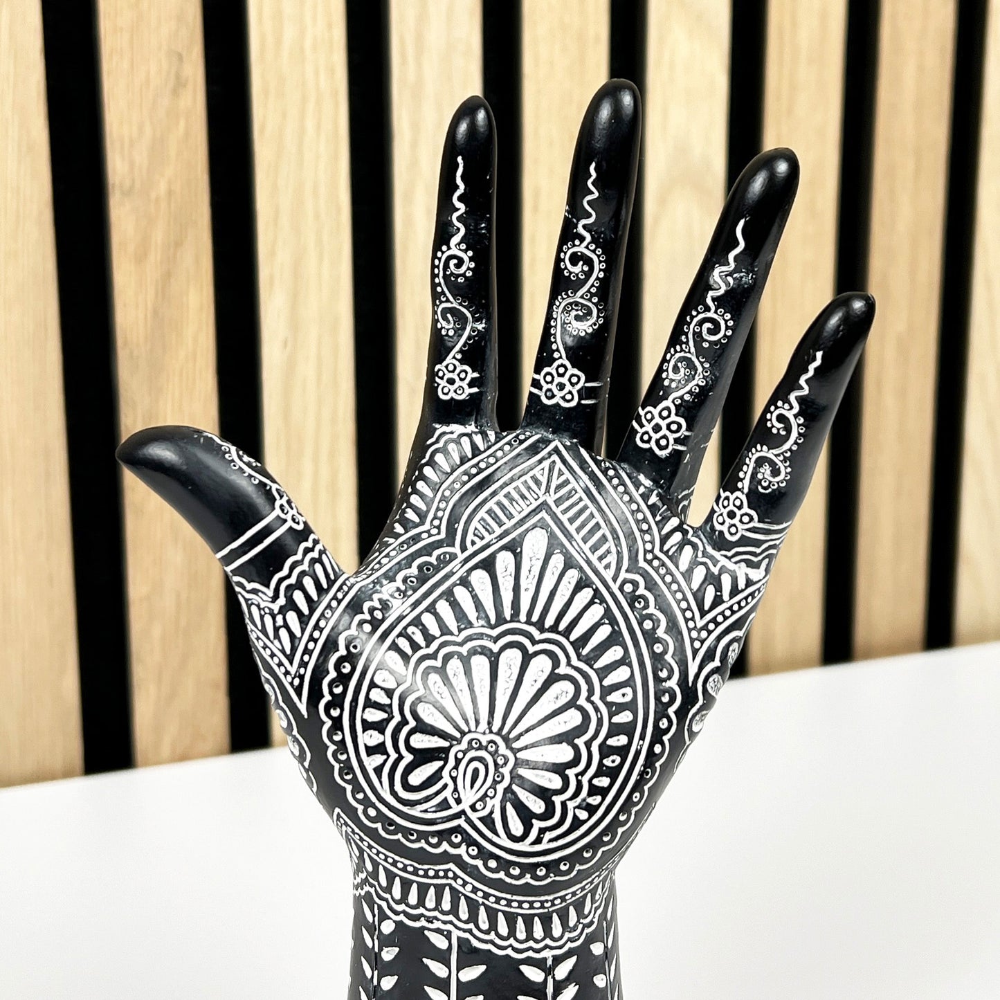 20.5cm Floral Henna Hand Ornament – Resin