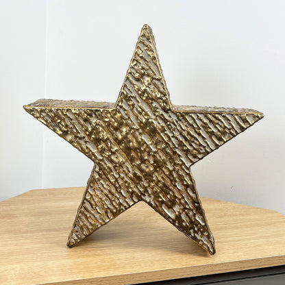 Large Gold Star Ornament / Decoration - Metal