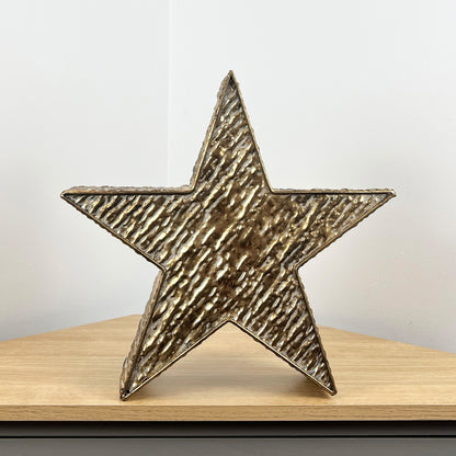 Large Gold Star Ornament / Decoration - Metal