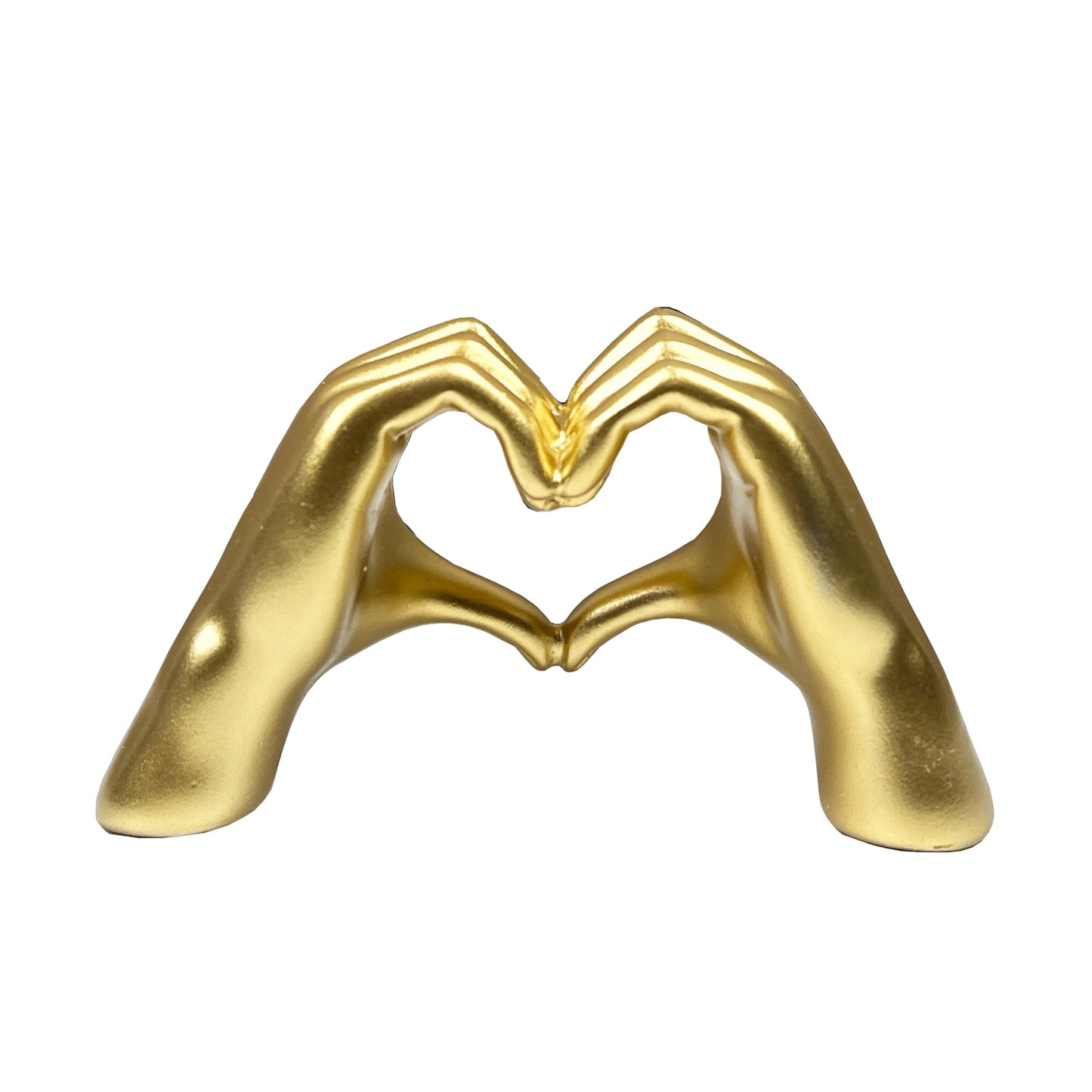 13.5cm x 8cm Miniature Gold Heart Hands Ornament - Resin