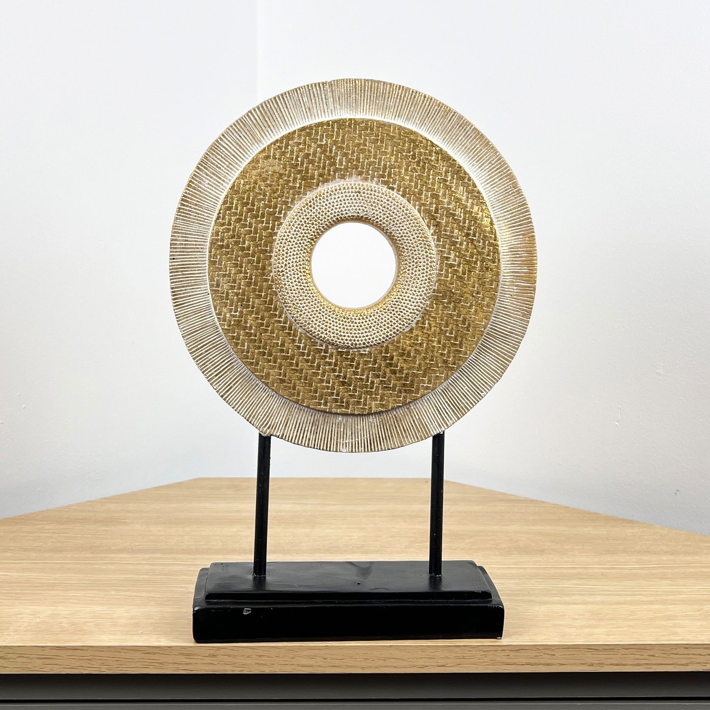 36.5cm Round Abstract Sculpture – Resin