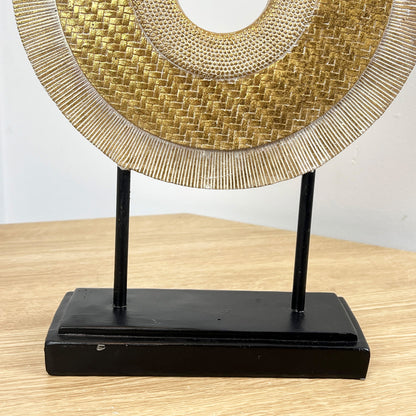 36.5cm Round Abstract Sculpture – Resin