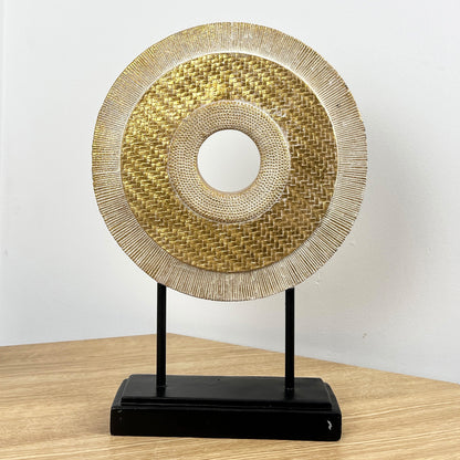 36.5cm Round Abstract Sculpture – Resin