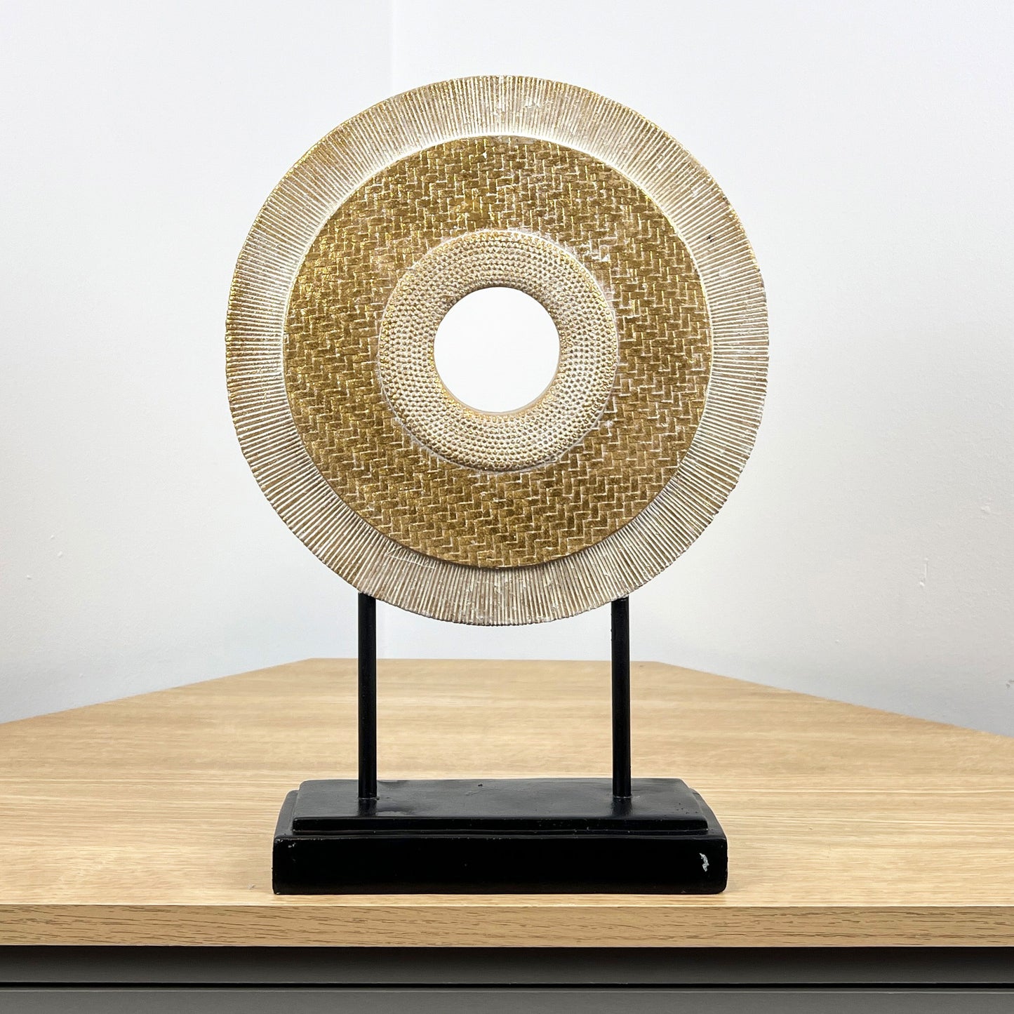 36.5cm Round Abstract Sculpture – Resin