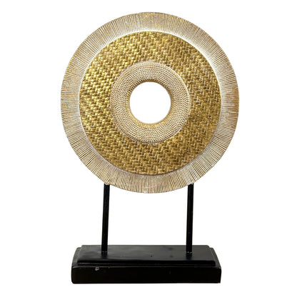 36.5cm Round Abstract Sculpture – Resin