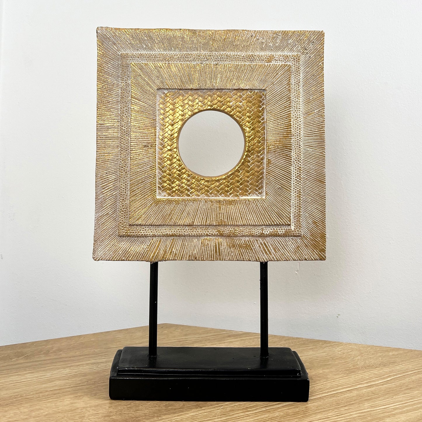 38cm Square Abstract Sculpture – Resin