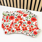 Set of 4 Placemats and Coasters - Floral Poppy Design