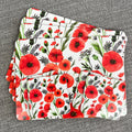 Set of 4 Placemats and Coasters - Floral Poppy Design