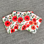 Set of 4 Placemats and Coasters - Floral Poppy Design