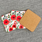 Set of 4 Placemats and Coasters - Floral Poppy Design