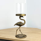 Flamingo Pillar Candle Holder - Metal