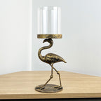 Flamingo Pillar Candle Holder - Metal