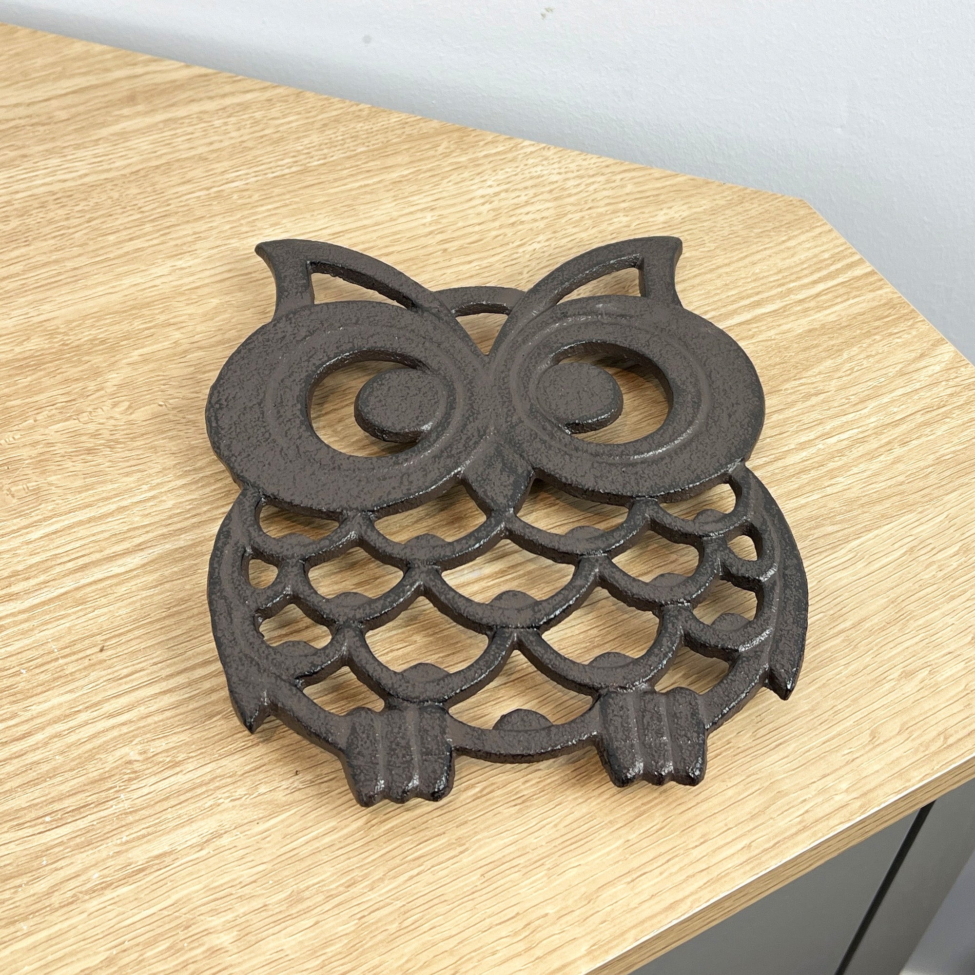 Cast Iron Owl Trivet - Brown