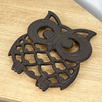 Cast Iron Owl Trivet - Brown