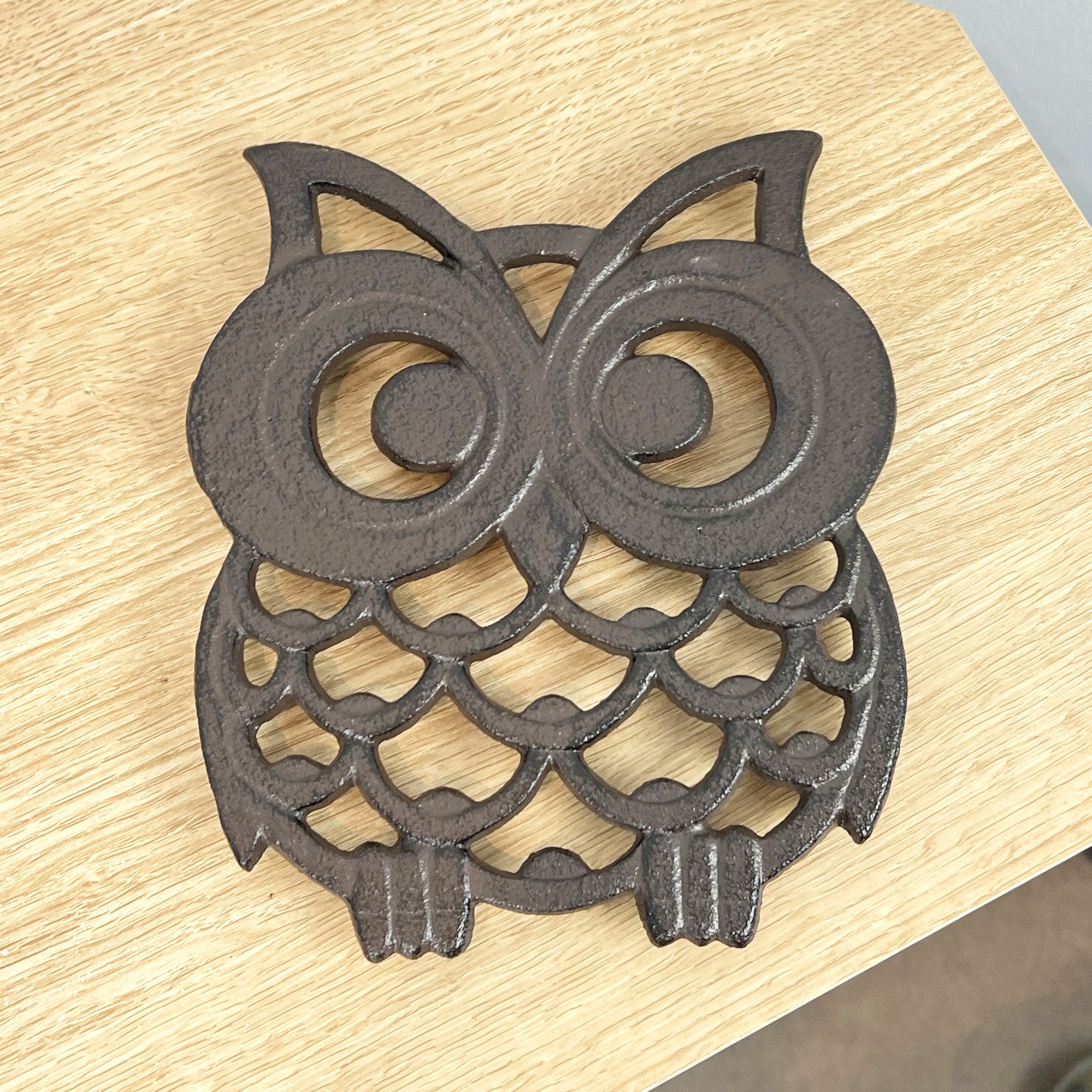 Cast Iron Owl Trivet - Brown