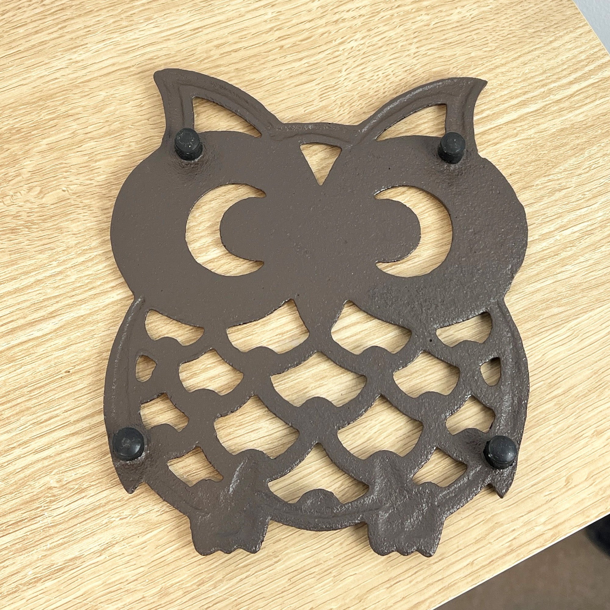 Cast Iron Owl Trivet - Brown