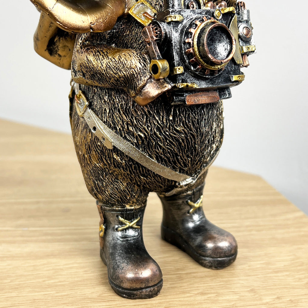 21cm Steampunk Pig Ornament - Resin