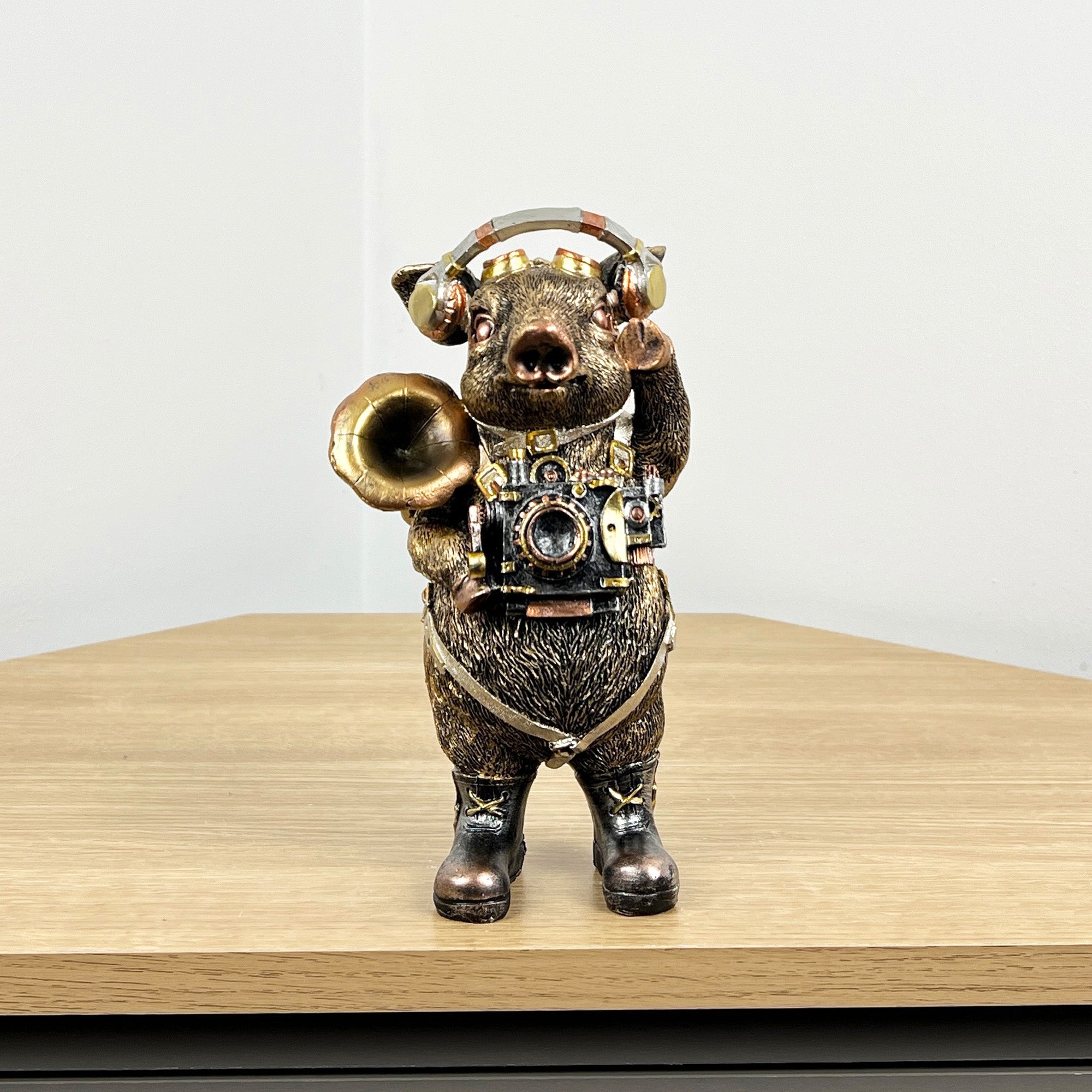 21cm Steampunk Pig Ornament - Resin