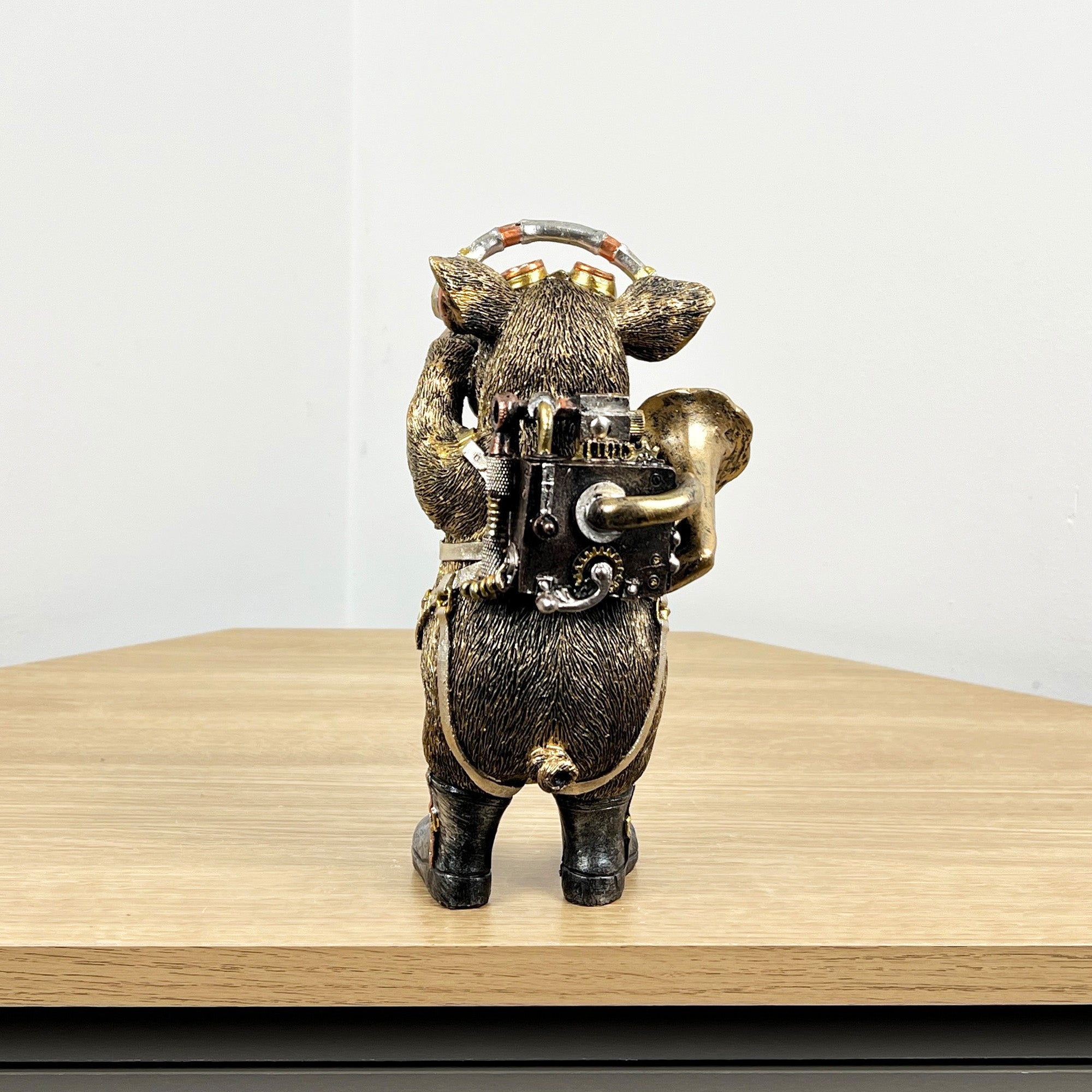 21cm Steampunk Pig Ornament - Resin