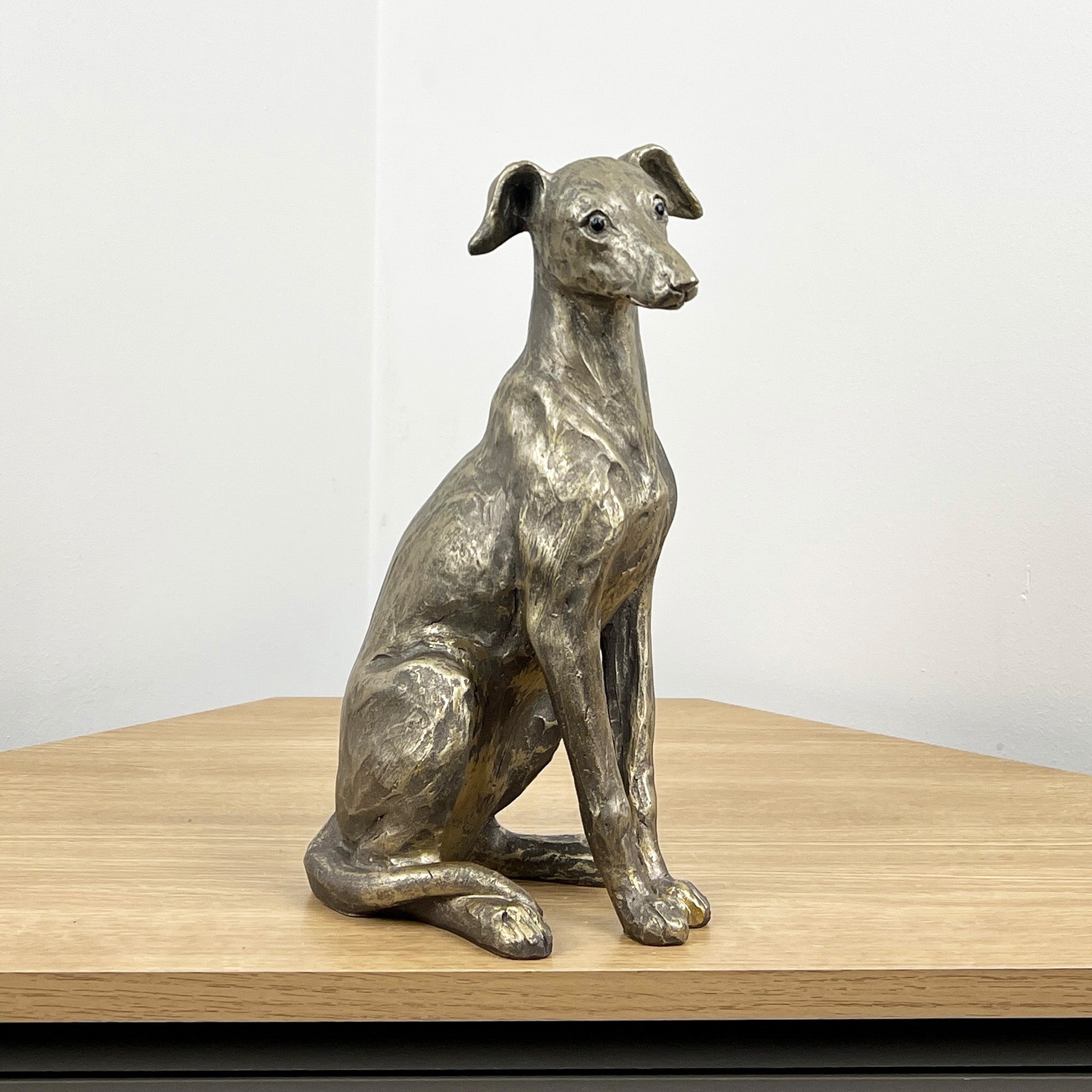 30.5cm Large Bronze Dog Ornament - Resin