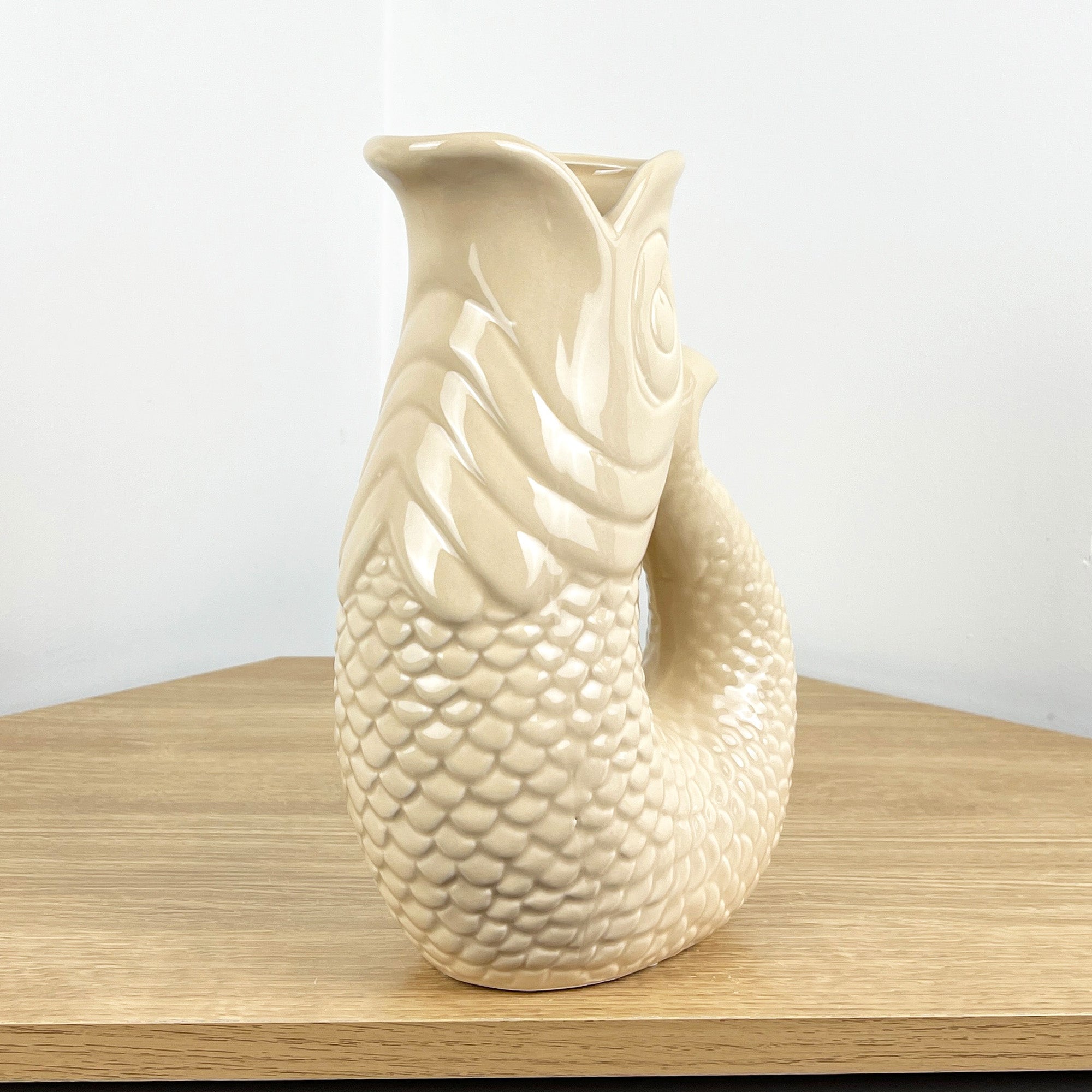 26.5cm Nautical Fish Jug Ornament - Beige