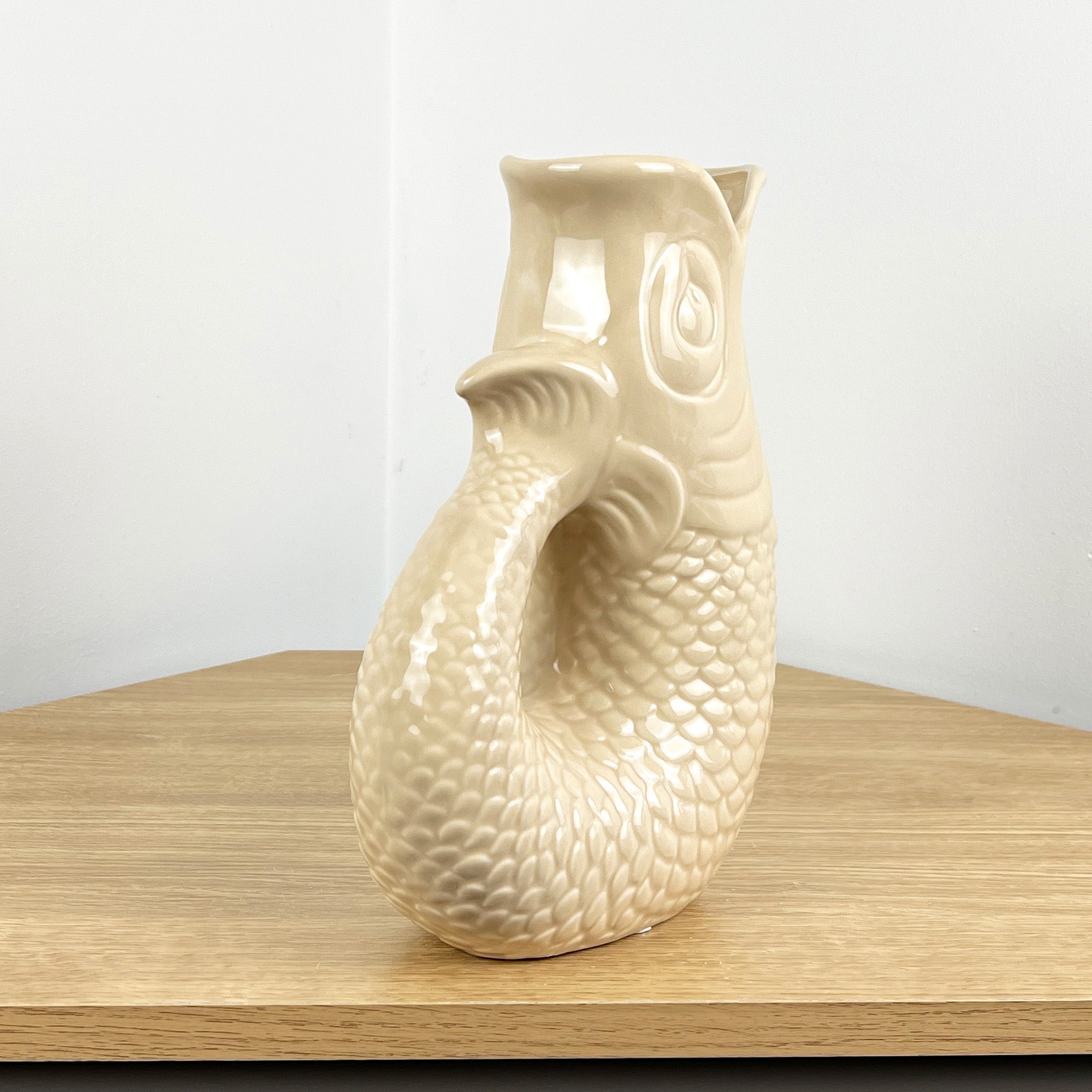 26.5cm Nautical Fish Jug Ornament - Beige