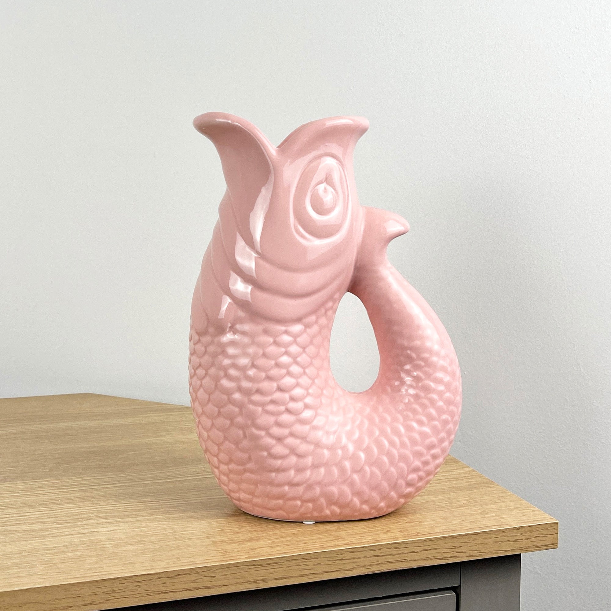 26.5cm Nautical Fish Jug Ornament - Pastel Pink