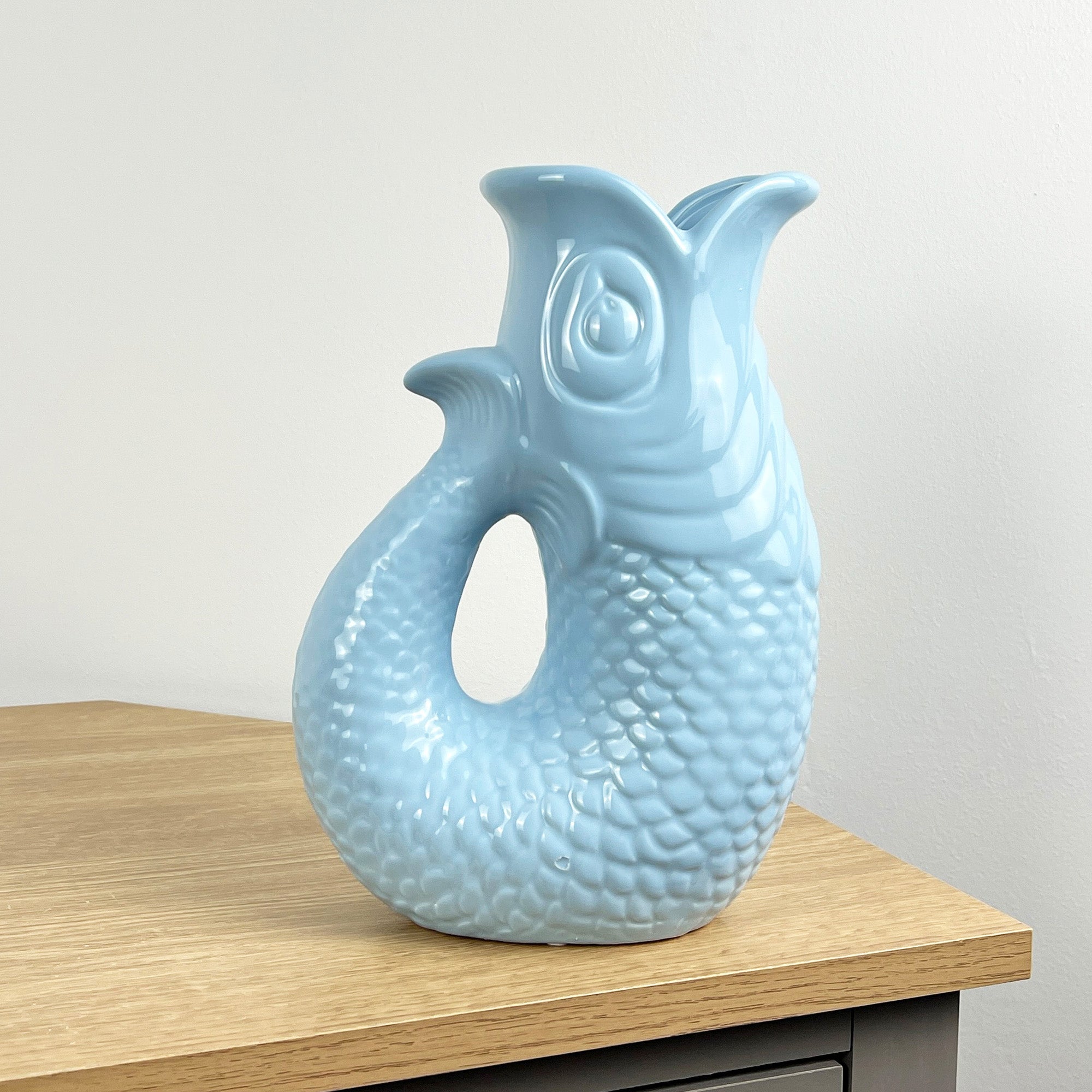 26.5cm Nautical Fish Jug Ornament - Pastel Blue