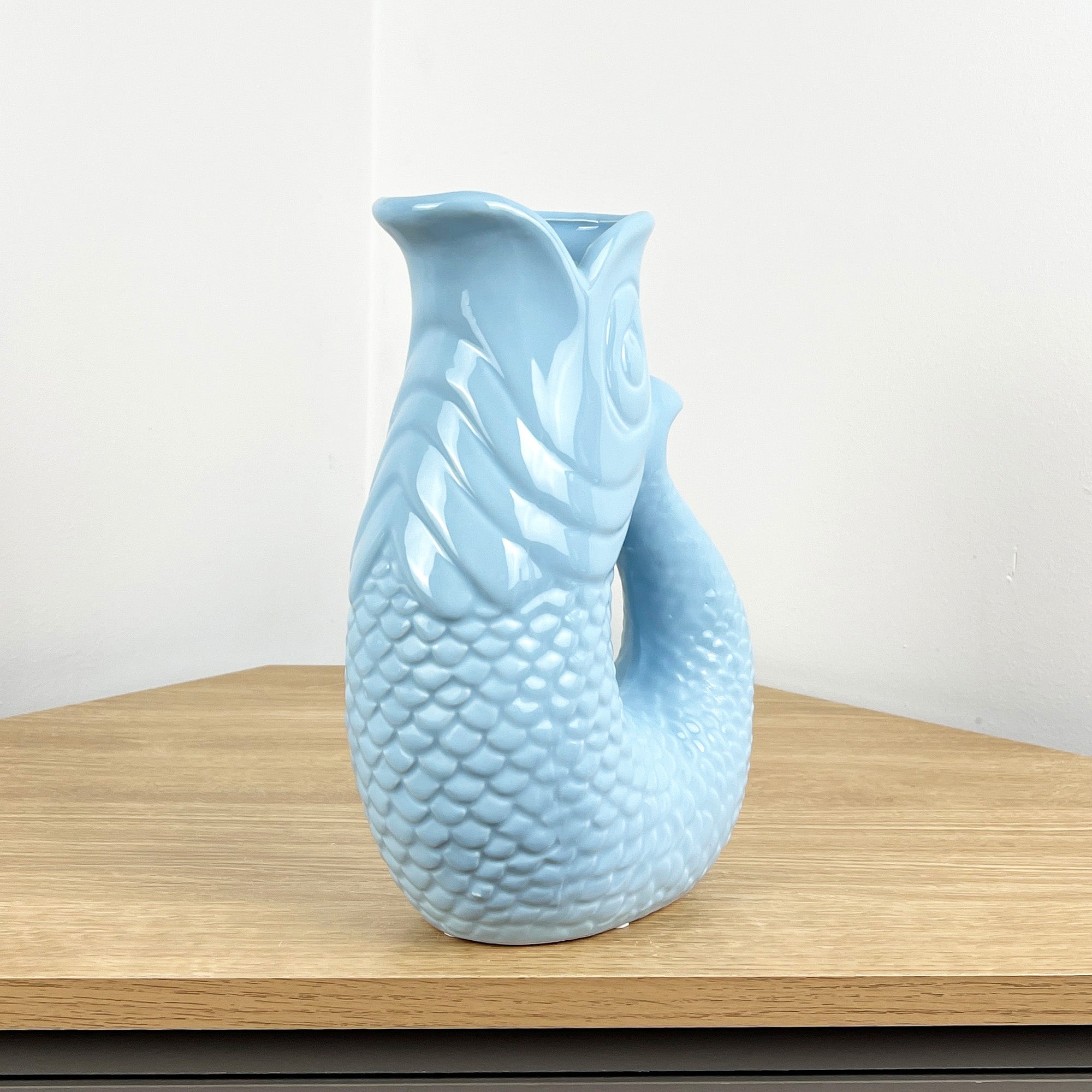 26.5cm Nautical Fish Jug Ornament - Pastel Blue