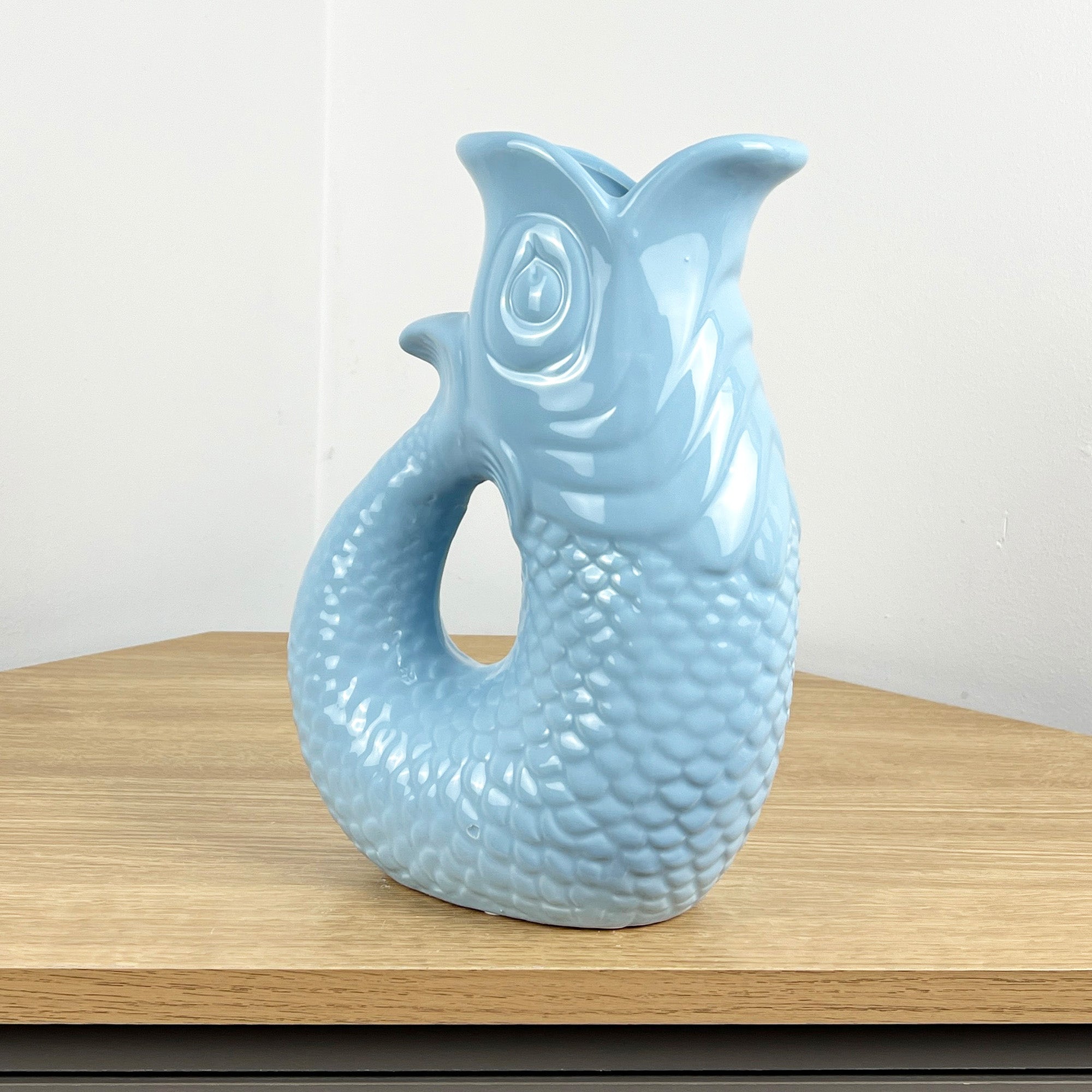 26.5cm Nautical Fish Jug Ornament - Pastel Blue