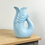 26.5cm Nautical Fish Jug Ornament - Pastel Blue
