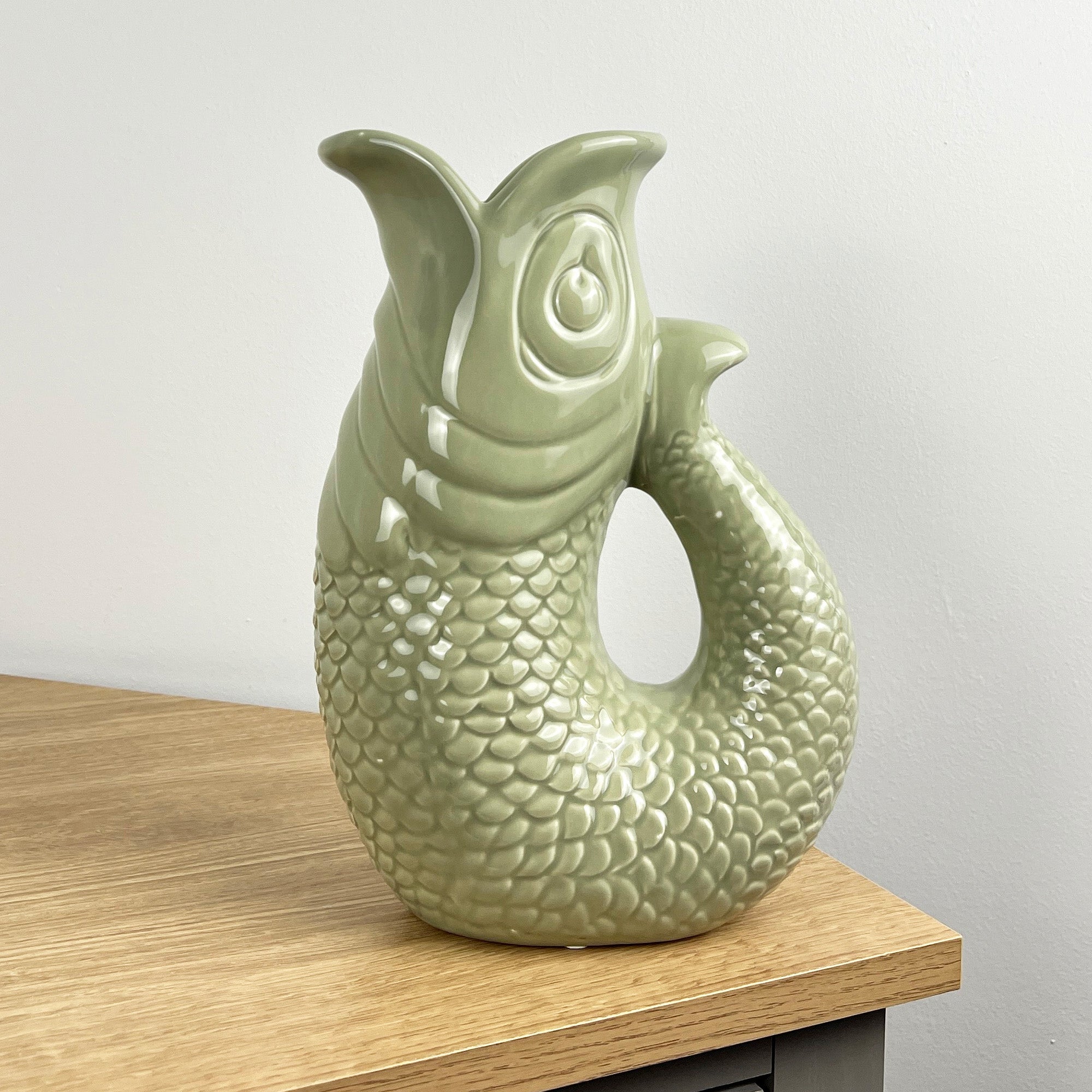 26.5cm Nautical Fish Jug Ornament - Pastel Green