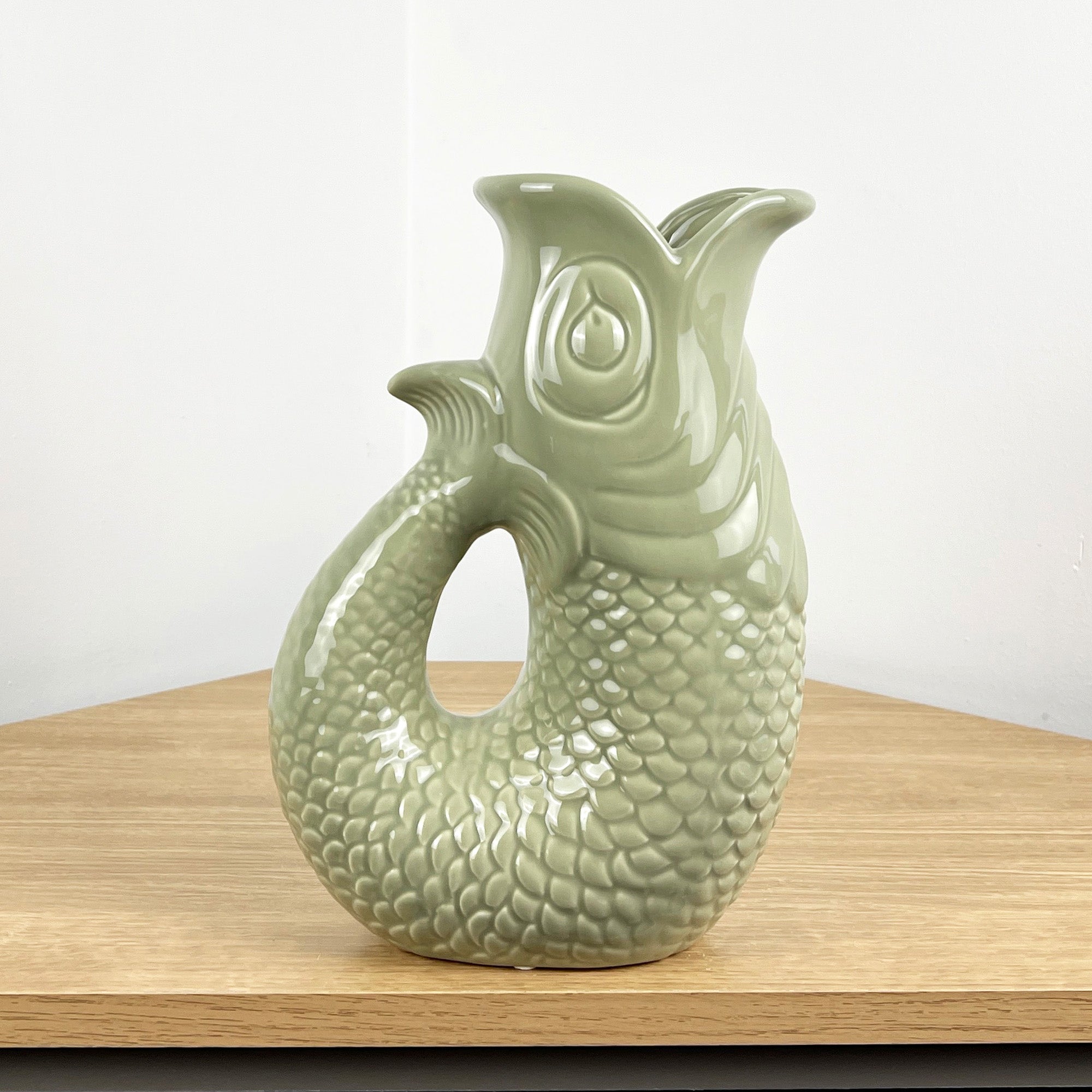 26.5cm Nautical Fish Jug Ornament - Pastel Green