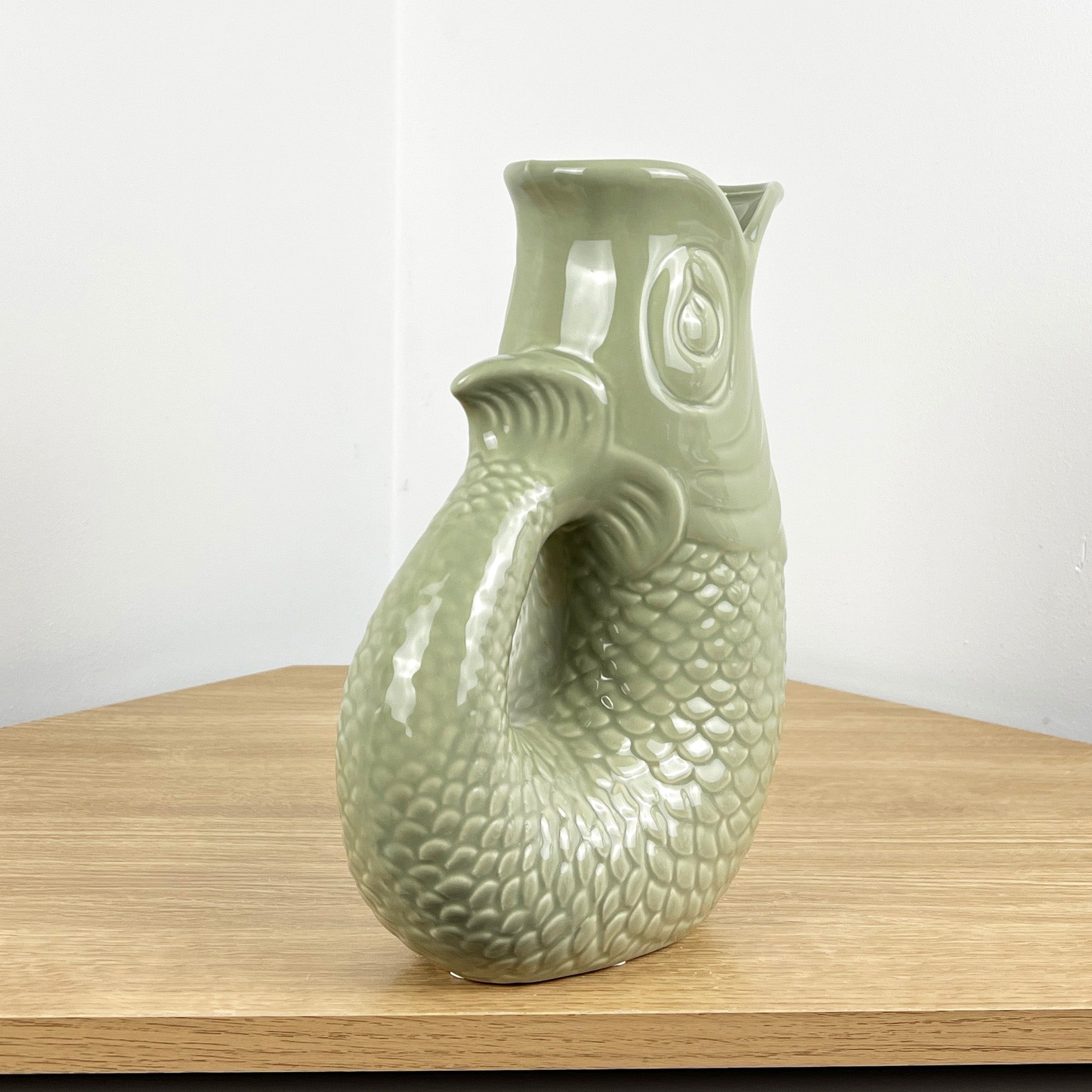 26.5cm Nautical Fish Jug Ornament - Pastel Green