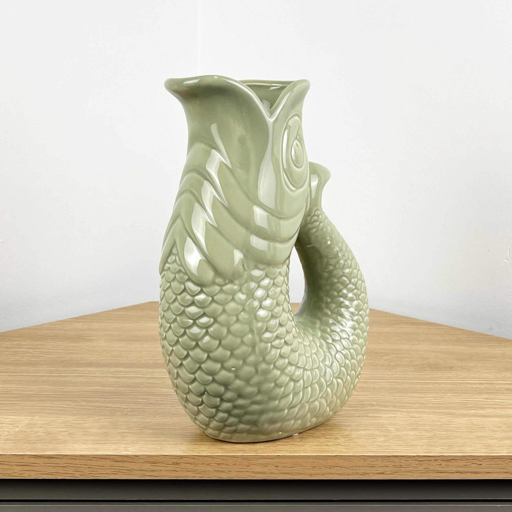 26.5cm Nautical Fish Jug Ornament - Pastel Green